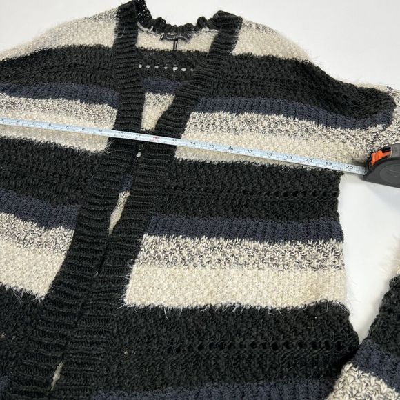 HOUSE of HARLOW 1960 Striped Cardigan Mixed Stitch Wool Sweater Women's One Size - Picture 6 of 9
